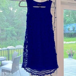 INC international Royal Blue Crochet Lace sundress size 6P Beautiful